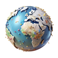 dramatic rustic Globe with Country Names Transparent Background Isolated high quality png