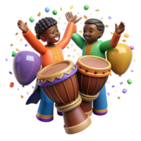 extraordinary abstract African Djembe Drum Circle Players Transparent Background professional png