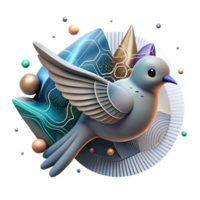 elegant minimalist Ai Monitoring Bird Flight Patterns Isolated authentic png