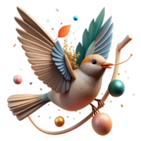 extraordinary creative Bird in Flight Carrying Twig in Beak Transparent Cutout high quality png