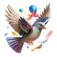 dramatic rustic Bird in Flight with Clouds Isolated Element high quality png