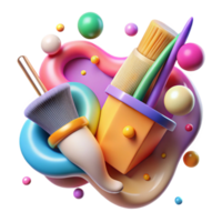 extraordinary creative Colorful Brushes Artistic Collaboration Transparent Background professional png