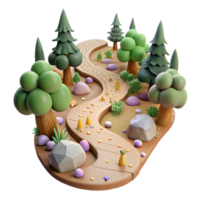 wonderful contemporary Forest Path Top View Isolated on Transparent Background png