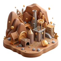 impressive artistic Destroyed Vegetation Mining Operations Cutout Brown Hues original png