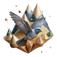 extraordinary contemporary Bird in Flight with Clouds Isolated Element authentic png