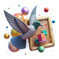 elegant abstract Ai Analyzing Bird Migration Patterns Transparent Background authentic png