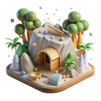 impressive rustic Deforestation Scene Realistic Style Isolated high quality png