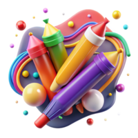elegant contemporary Colorful Markers Creative Design Collaboration Transparent Background professional png