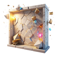 impressive minimalist Cracked Wall with Light Shining Through with Transparent Background detailed png
