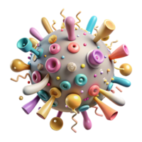 serene artistic Brightly Lit Virus Particle Transfer Cutout high quality png