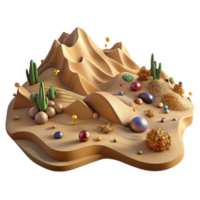 serene creative Desert Landscape Sand Dunes Aerial View Isolated Element professional png
