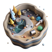vibrant modern Contaminated Water with Mining Waste Top View Cutout original png