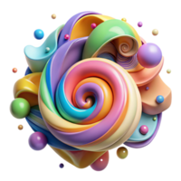 elegant artistic Colorful Abstract Swirls Pattern with Transparent Background original png
