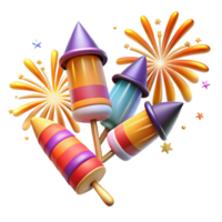 beautiful abstract Diwali Fireworks Bursting in Night Sky Isolated original png