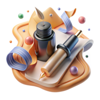 elegant abstract Calligraphy Ink Pen and Nib Isolated Element professional png
