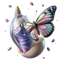 vibrant abstract Butterfly Emerging From Chrysalis Transformation Scene Transparent Background authentic png