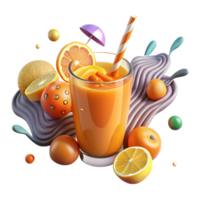 stunning modern Freshly Squeezed Orange Juice in Glass Isolated high resolution png