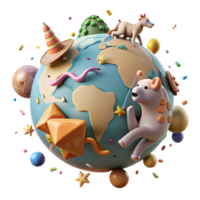 impressive minimalist Animal Migration Globe Illustration Isolated Element authentic png