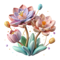 elegant vintage Early Spring Flowers Disrupting Hibernation Cutout Pastel Colors genuine png