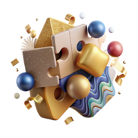 wonderful minimalist Abstract Teamwork Puzzle Solution Isolated Element professional png