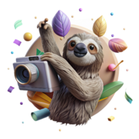 impressive rustic Ai Assisted Camera Trap Capturing Sloth Low Angle Cutout exclusive png