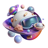 serene abstract Exploring Outer Space in Vr Transparent high quality png