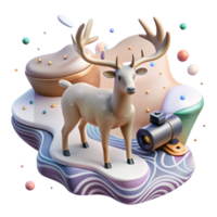elegant abstract Drone Monitoring Caribou Migration Transparent Background genuine png