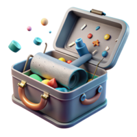 beautiful modern Empty Fishing Tackle Box Isolated Open View authentic png