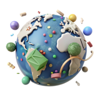 vibrant abstract Global Map Environmental Issues Transparent Background exclusive png