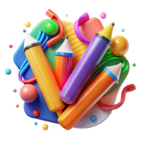serene artistic Colorful Markers Creative Design Collaboration Transparent Background authentic png