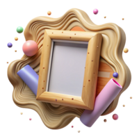 impressive minimalist Empty Picture Frame Wood Texture Cutout high resolution png