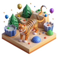 elegant artistic Ai Mapping Tiger Territory Cutout exclusive png