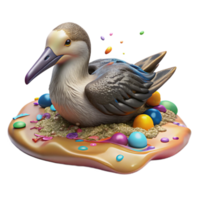 elegant minimalist Dead Seabird on Oil Spill Transparent Background Top View authentic png