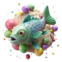 vibrant abstract Fish Killed by Toxic Algae Bloom Isolated genuine png