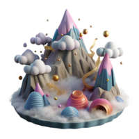impressive creative Foggy Mountain Valley Isolated Element high quality png