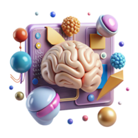 beautiful modern Brain Computer Interface Diagram Isolated Element professional png