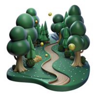 dramatic abstract Dark Green Forest Path Winding Trail Cutout exclusive png