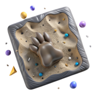 impressive abstract Bird Footprint in Mud Textured Surface Transparent Background authentic png