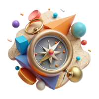 impressive classic Compass with Magnetic Needle Isolated Element Transparent Background authentic png