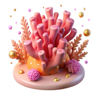serene minimalist Coral Reef Isolated Element with Starfish Detail detailed png