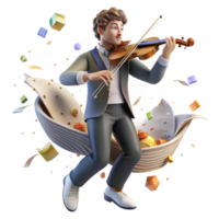 magnificent creative Classical Violinist Bow in Motion Cutout on Transparent Background original png