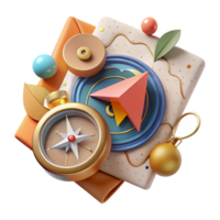 wonderful vintage Compass and Map Navigation Tools Transparent Background Cutout authentic png