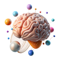 magnificent abstract Floating Brain with Binary Code Overlay Cutout authentic png
