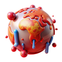 elegant modern Globe Showing Temperature Increase Isolated with Red Highlights professional png