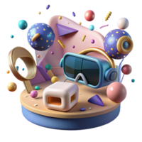 serene abstract Gaming in Virtual Reality Transparent Background high quality png