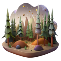 impressive creative Forest Silhouette Panorama View Transparent Element original png