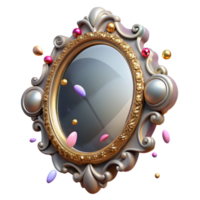 extraordinary rustic Antique Mirror with Ornate Frame Isolated Transparent Background original png