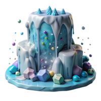 impressive minimalist Frozen Waterfall Isolated on Transparent Background png