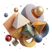 elegant minimalist Abstract Geometric Shapes Animation Transparent Background professional png