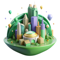 impressive traditional Cityscape with Green Spaces Transparent authentic png